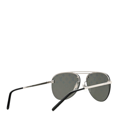 Louis Vuitton Metal Monogram Clockwise Sunglasses Z1595E Silver Black 3 of 7