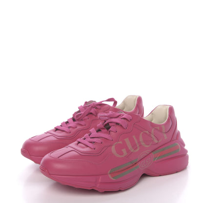 Gucci Calfskin Logo Womens Rhyton Sneakers 40 Box Pink 3 of 9
