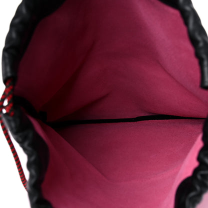Gucci Grained Calfskin Logo Drawstring Backpack Box Pink Green Black 5 of 10