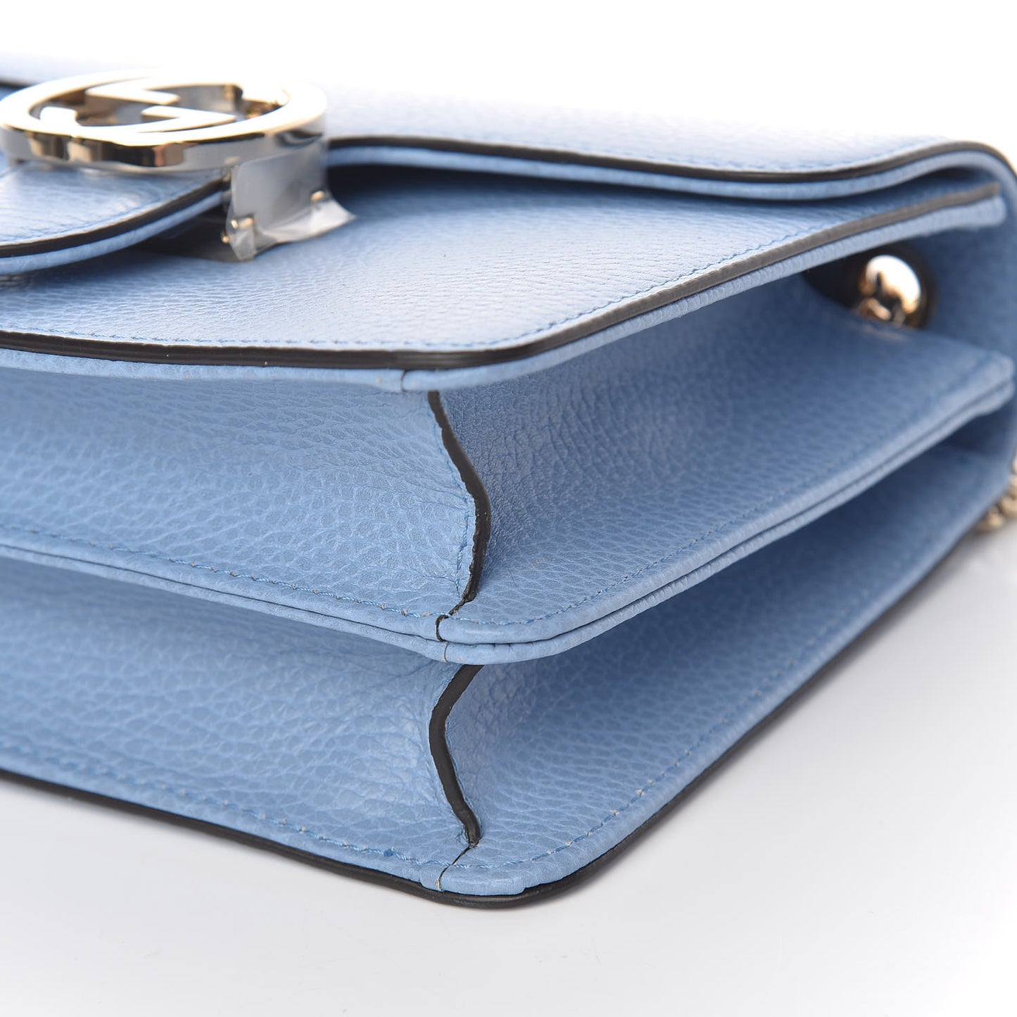 Dollar Calfskin Small Interlocking G Shoulder Bag Mineral Blue