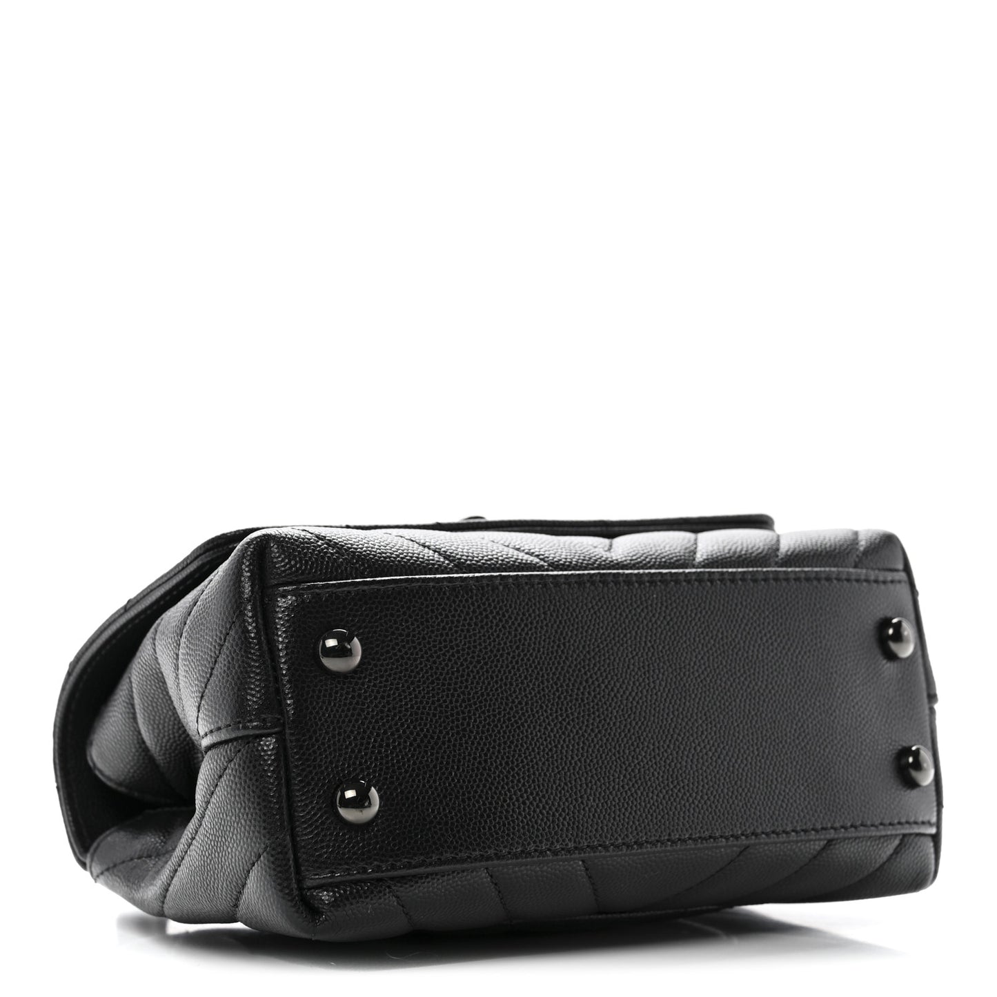 Caviar Chevron Quilted Extra Mini Coco Handle Flap So Black