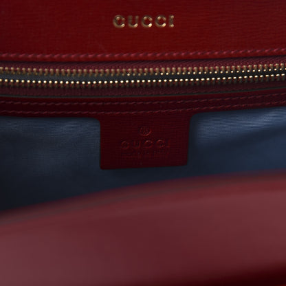Gucci Textured Calfskin Silk Scarf Medium Torchon GG Ring Shoulder Bag Red 8 of 10