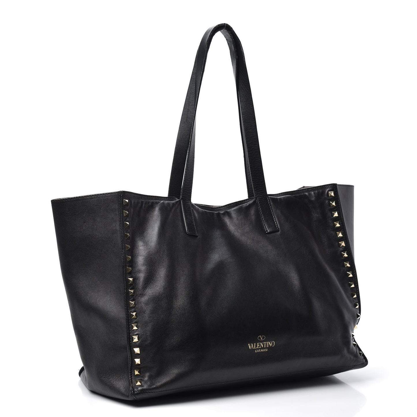 Nappa Medium Rockstud Soft Tote Black