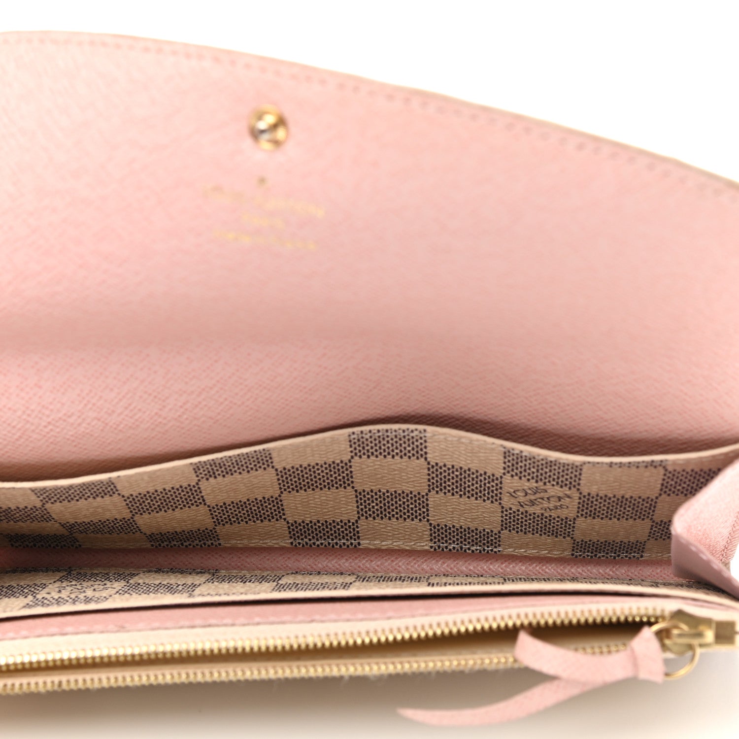 Louis Vuitton Damier Azur Emilie Wallet Rose Ballerine 5 of 15