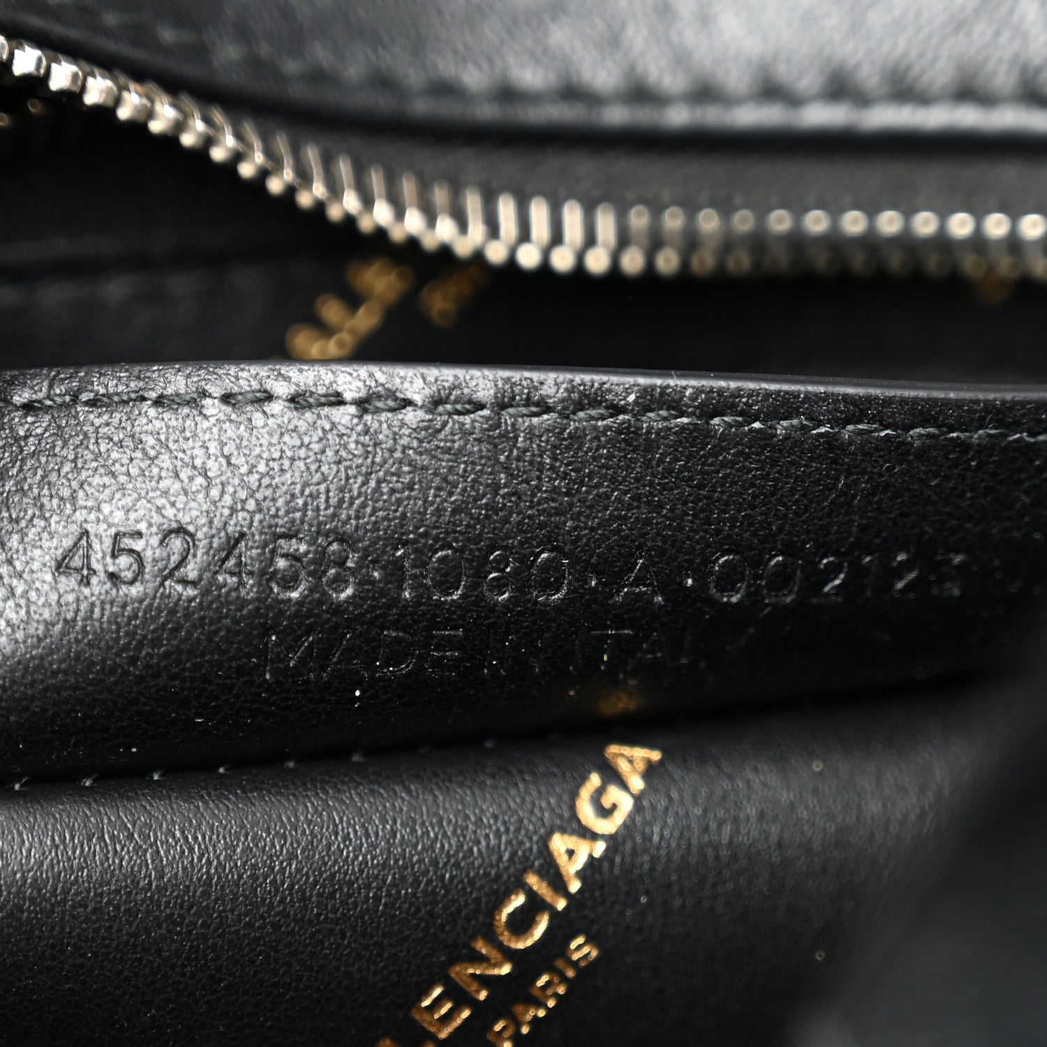 Balenciaga Calfskin Allover Logo XS Bazar Shopper Tote Black Gold 7 of 12