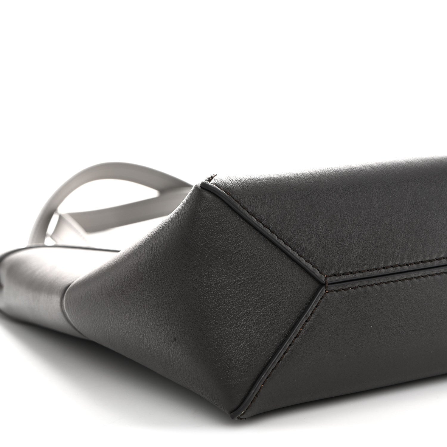 Loewe Shiny Calfskin Mini Puzzle Fold Tote Pearl Grey Dark Grey 9 of 10