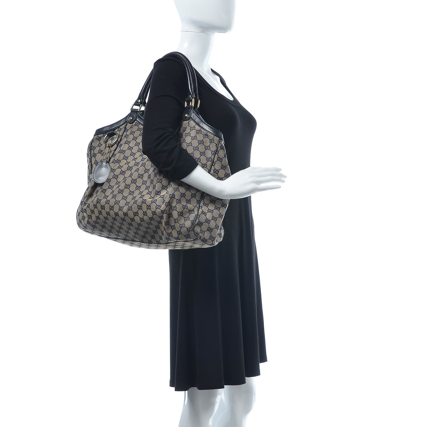 Gucci Monogram Calfskin Large Sukey Tote Beige Blue 2 of 23