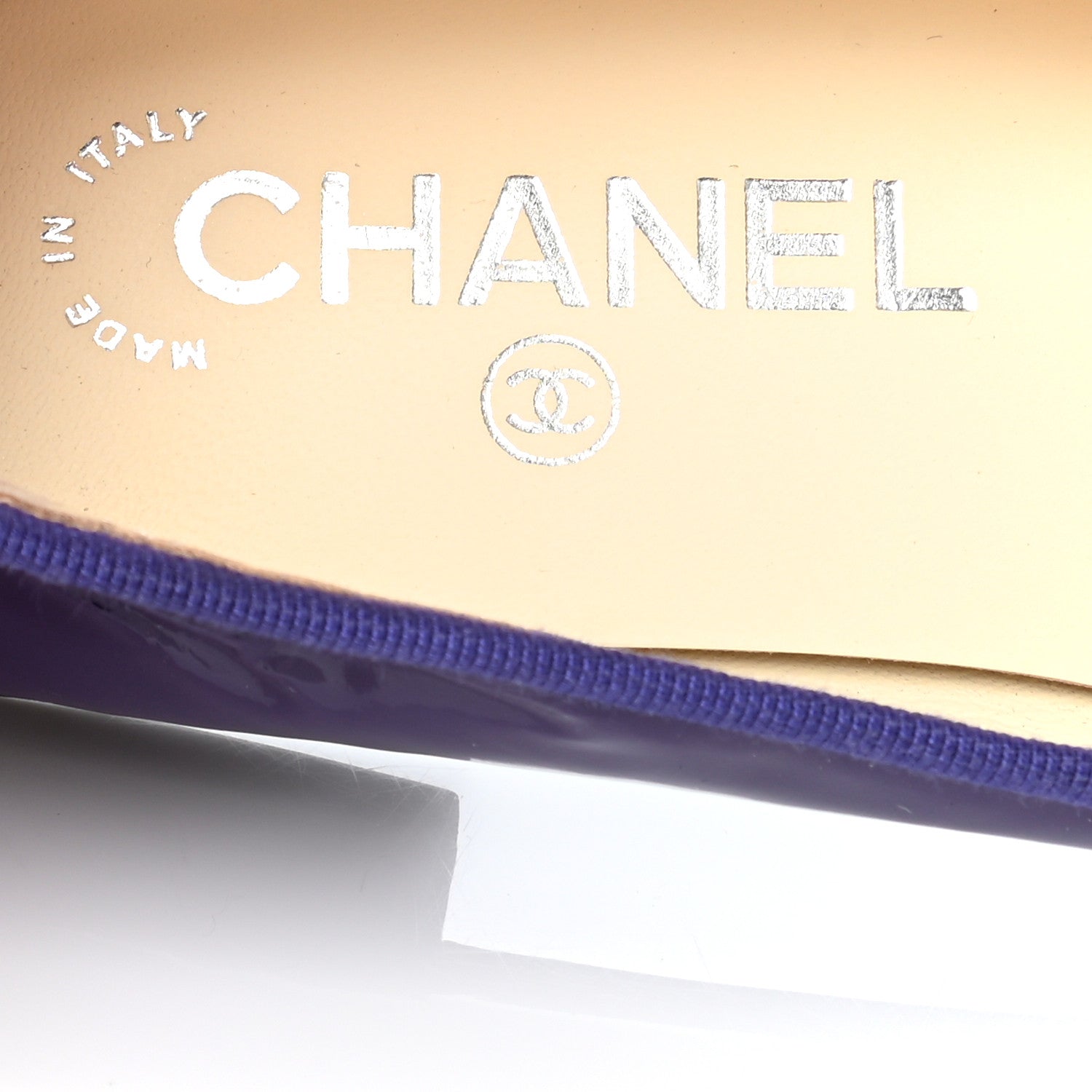 Chanel Patent Calfskin CC Cap Toe Ballerina Flats 36.5 Purple 7 of 11