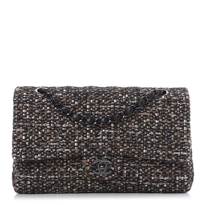 Chanel Tweed Quilted Medium Double Flap Brown 1 of 11
