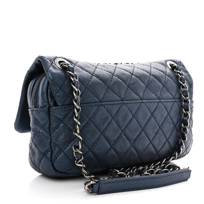 Chanel Iridescent Caviar Quilted Jumbo Easy Flap Dark Blue 3 of 10