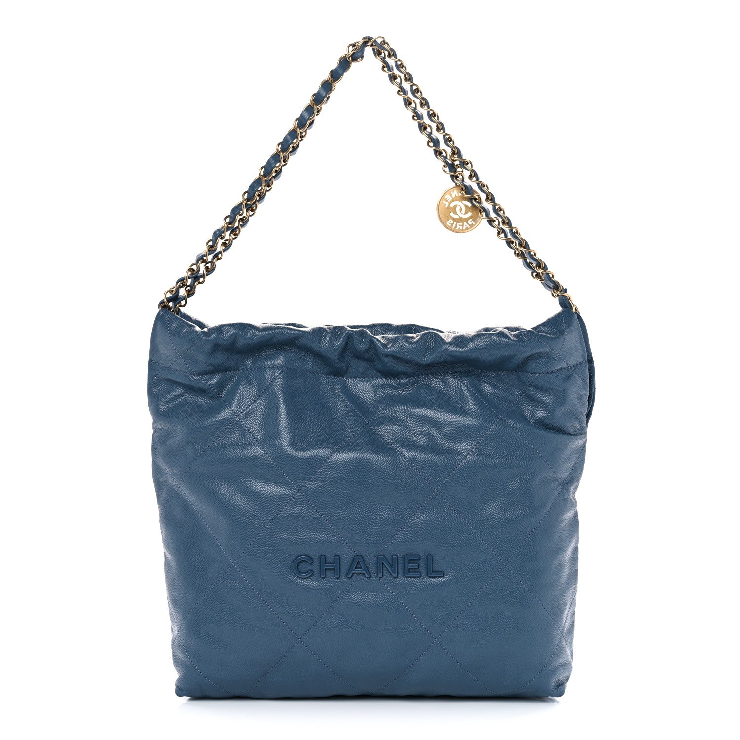 Chanel Shiny Caviar Quilted Monochrome Small Chanel 22 Blue 1 of 11