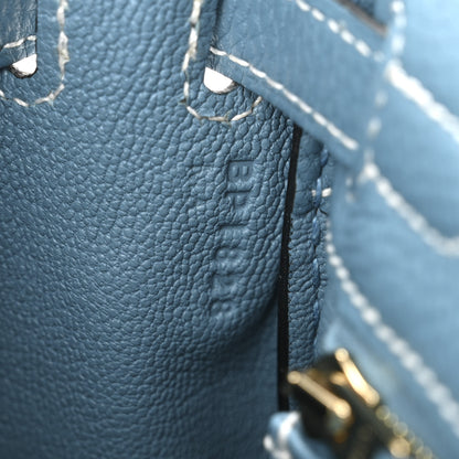 Hermes Togo Kelly Retourne 25 New Blue Jean 7 of 11