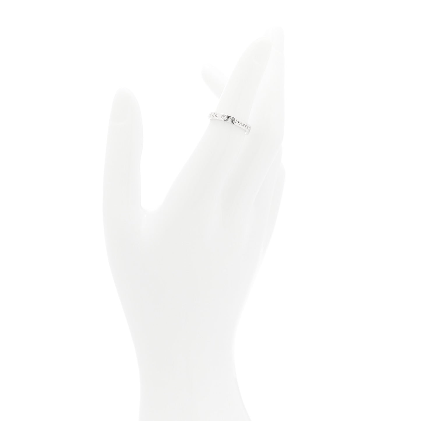Platinum Diamond Logo Band Ring 49 5