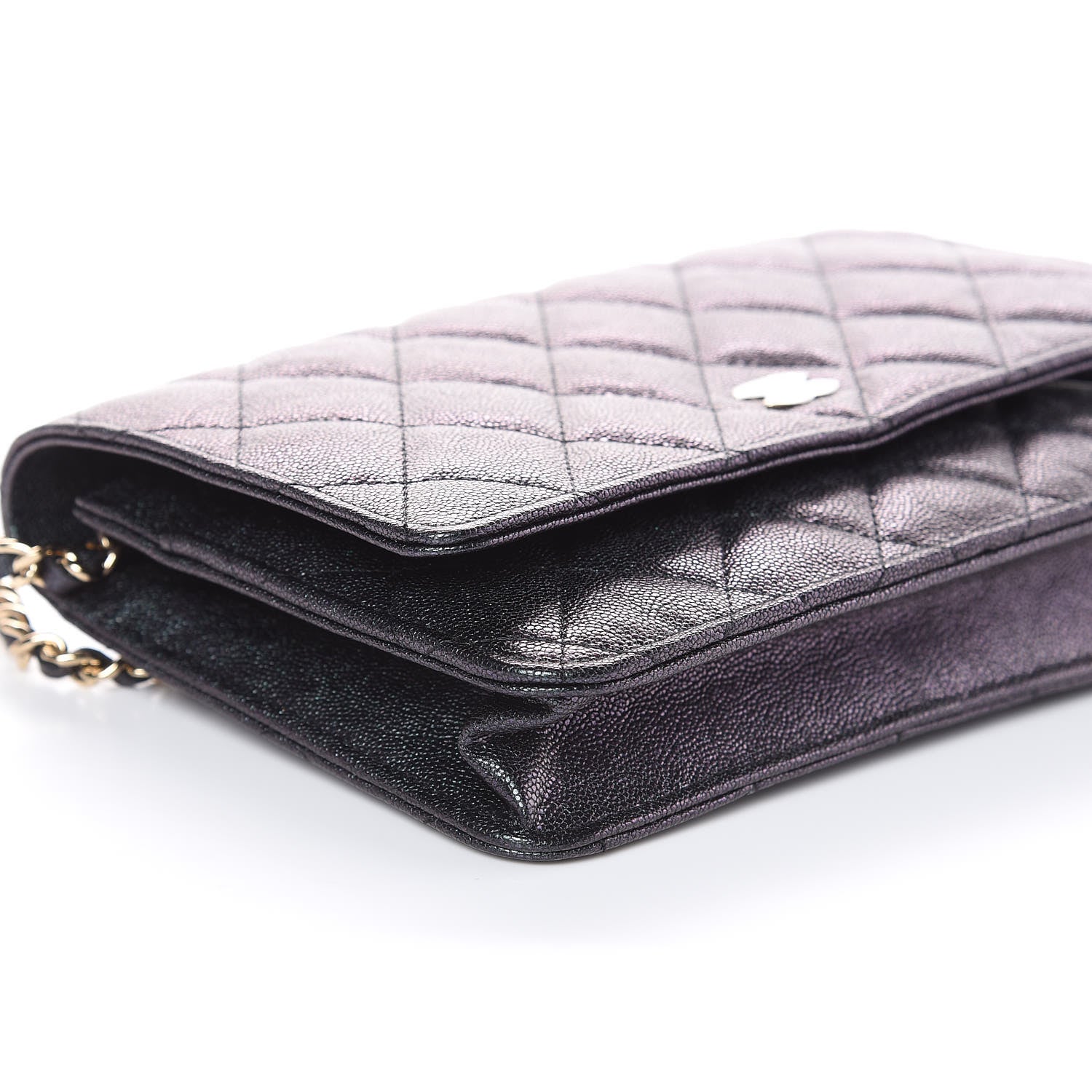 Chanel Iridescent Caviar Quilted Wallet On Chain WOC Black 5 of 11