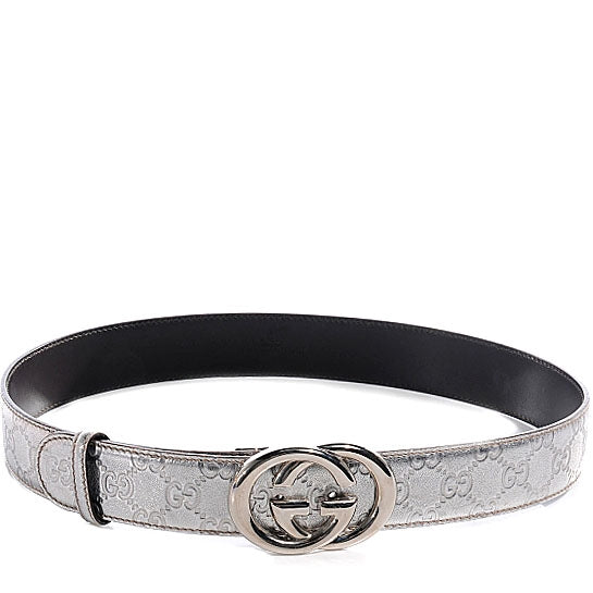 Gucci Guccissima GG Belt Silver 85 34 1 of 4