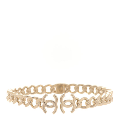 Chanel Metal CC Chain Link Choker Necklace M Gold 1 of 5