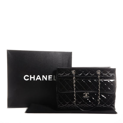 Chanel Patent Quilted Coco Shine Shopping Tote Black 8 of 8
