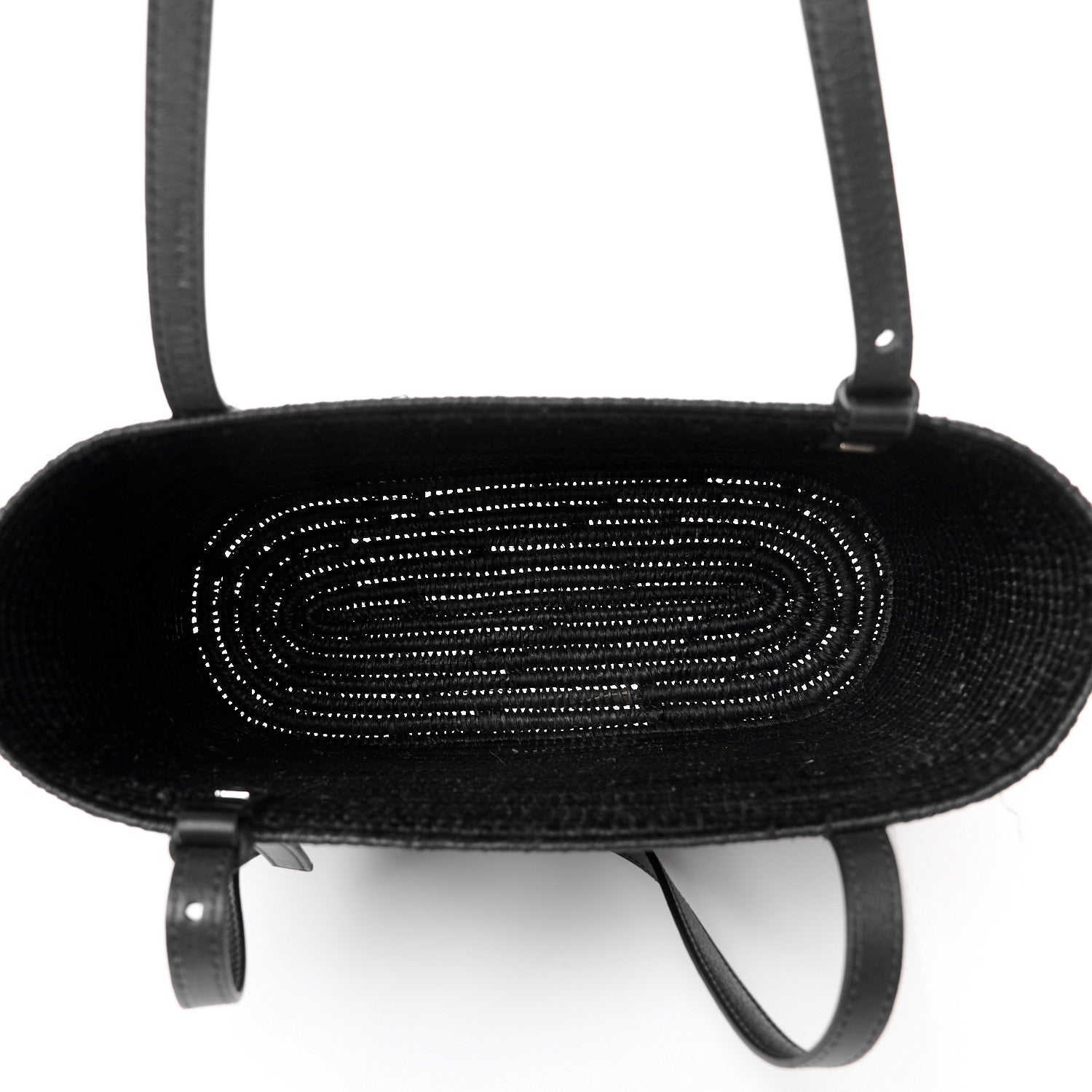 Loewe Raffia Square Small Basket Tote Bag Black 5 of 13