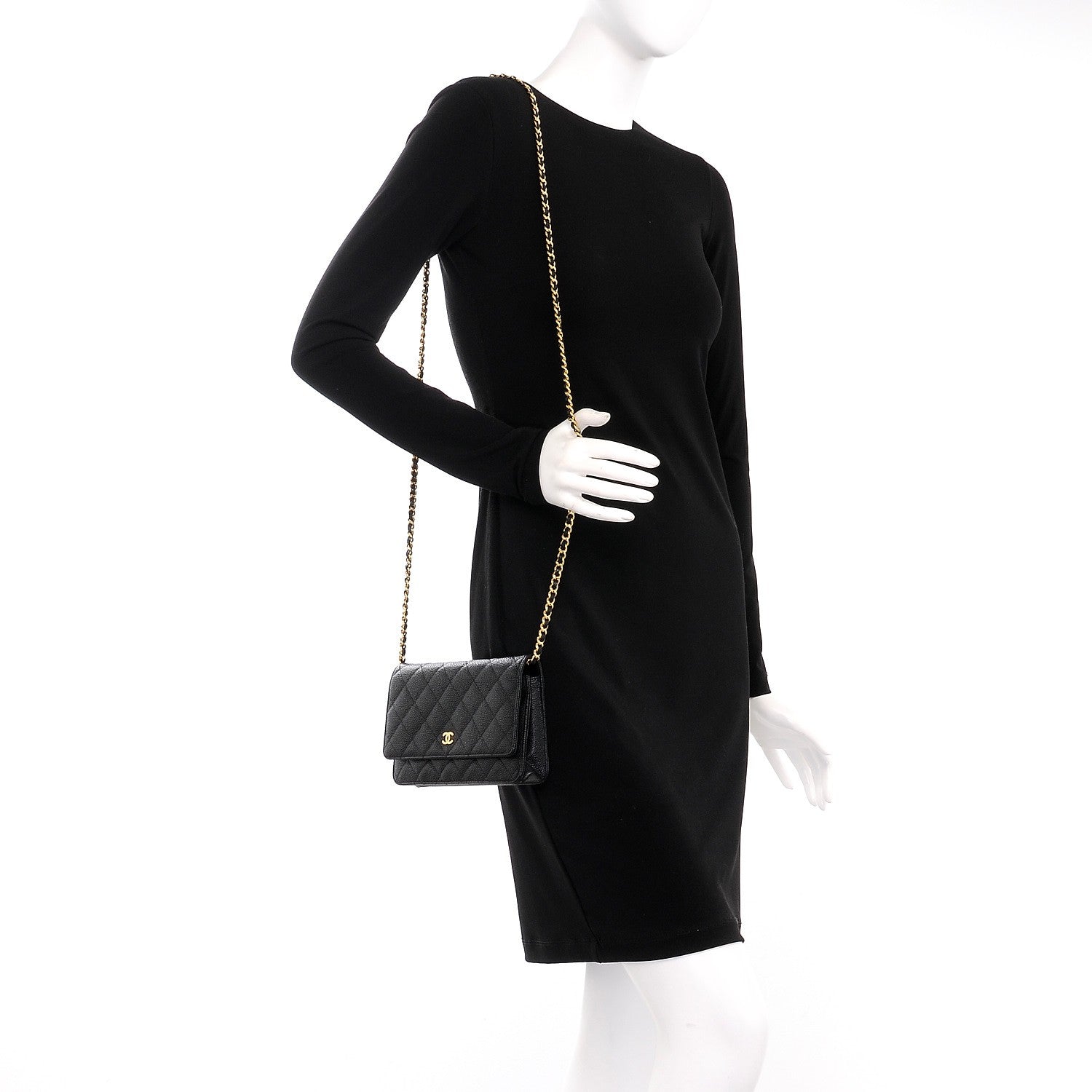 Chanel Caviar Quilted Wallet On Chain WOC Black 2 of 9