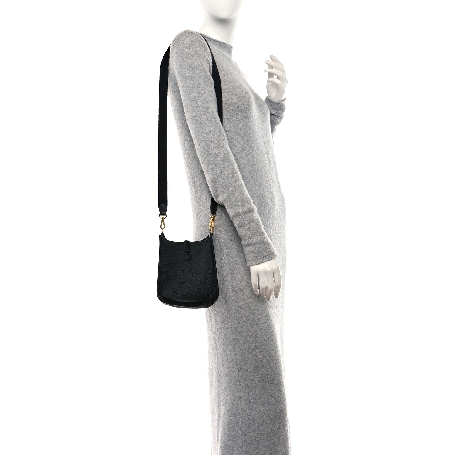 Hermes Taurillon Clemence Evelyne TPM Black 3 of 10