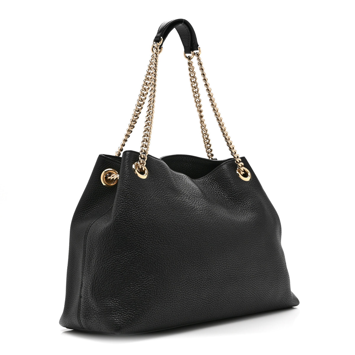 Gucci Pebbled Calfskin Medium Soho Chain Shoulder Bag Black 3 of 11