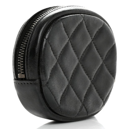 Chanel Lambskin Quilted Zip Around Classic Coin Purse Black 3 of 11
