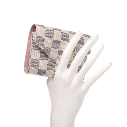 Louis Vuitton Damier Azur Victorine Wallet Rose Ballerine 2 of 9
