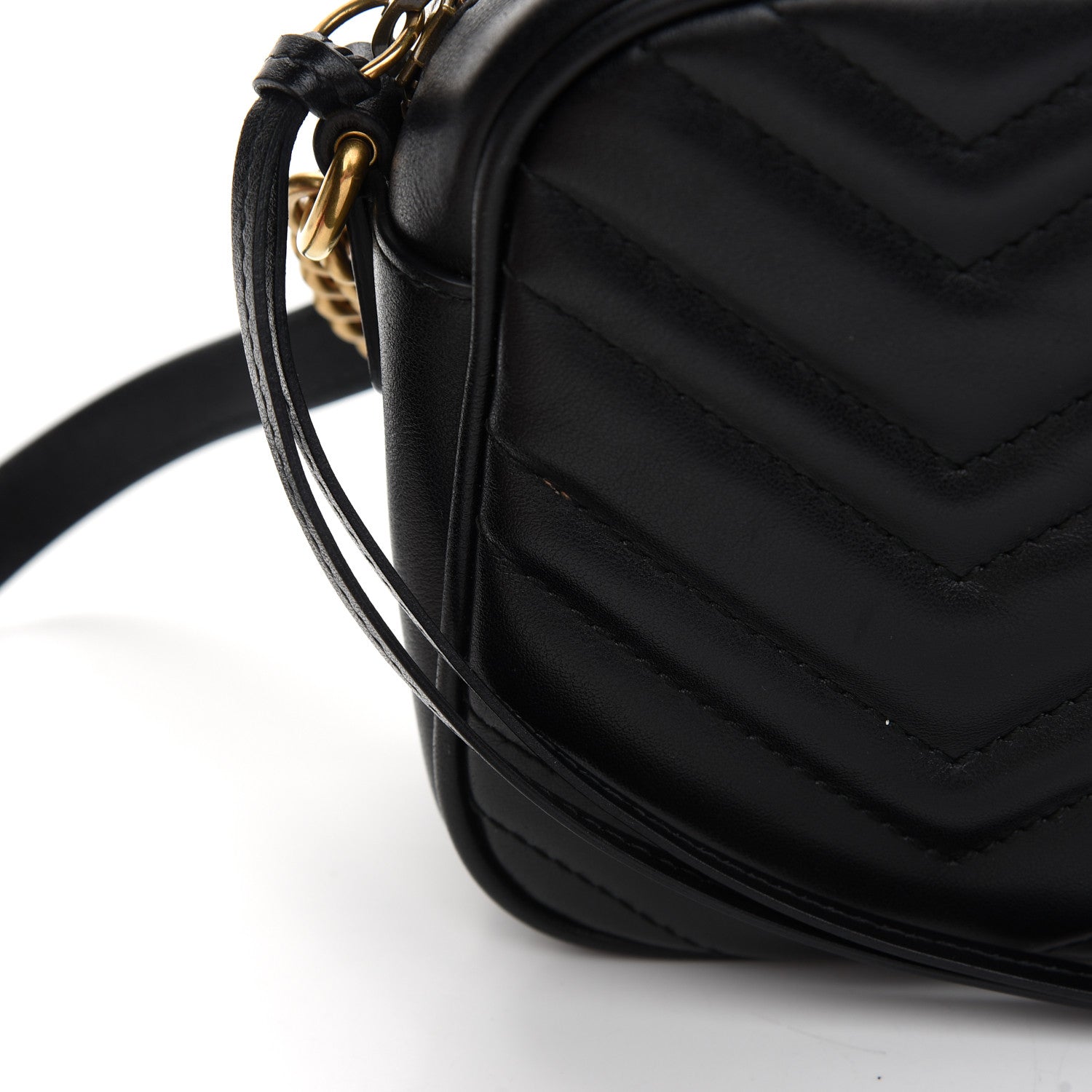 Gucci Calfskin Matelasse Small GG Marmont Chain Shoulder Bag Black 11 of 11