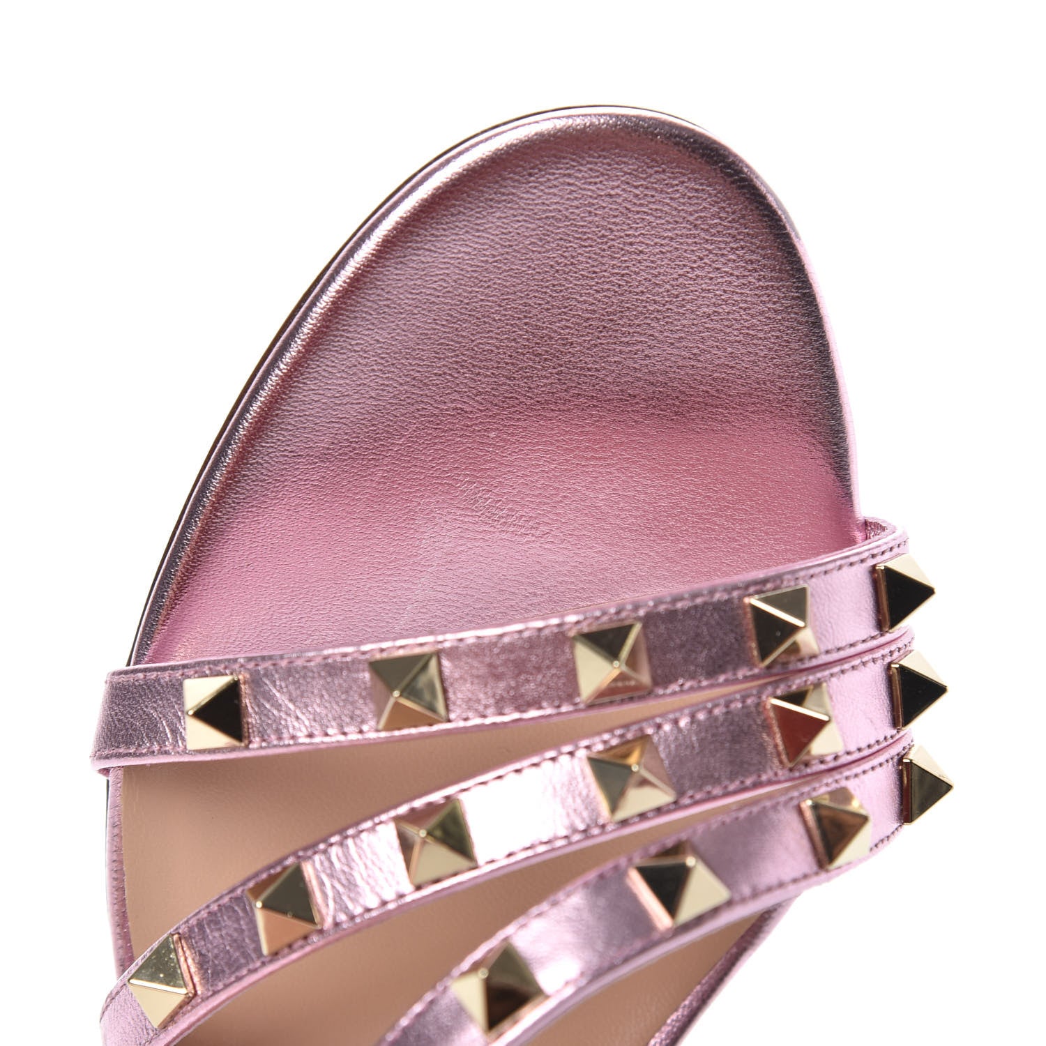 Valentino Garavani Metallic Nappa Rockstud 60mm Slide Sandals 39 Giacinto 8 of 10
