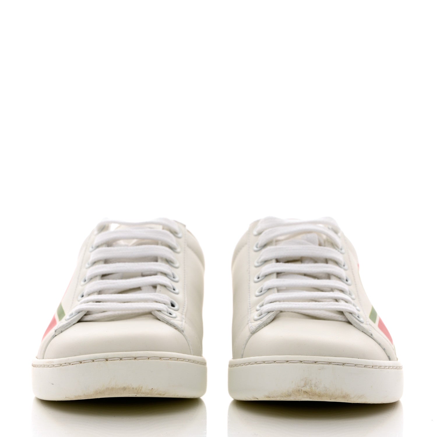 Gucci Calfskin Interlocking G Womens New Ace Sneakers 36 White Red Flame Green 2 of 15