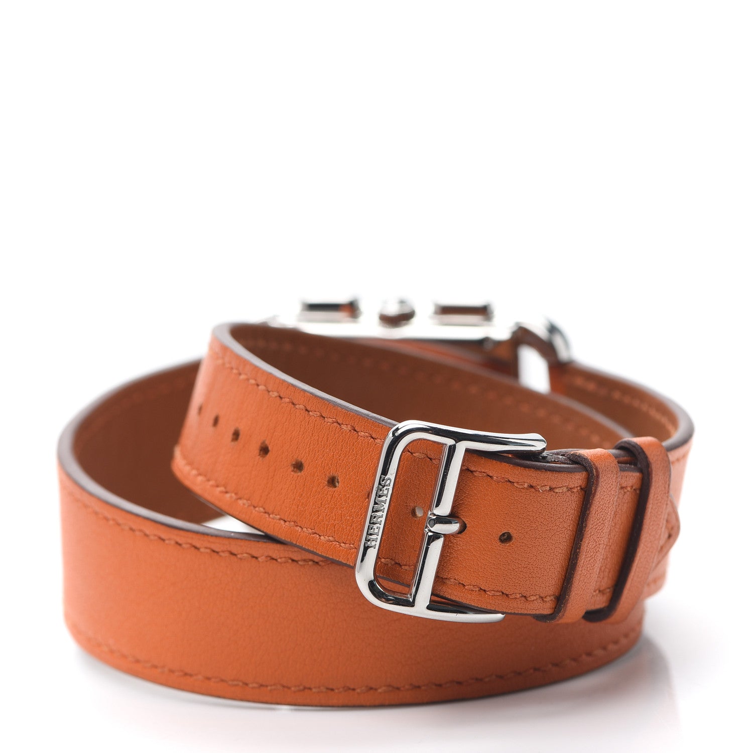 Hermes Stainless Steel Swift 31mm Cape Cod Double Tour Chrono Quartz Watch Orange 3 of 5
