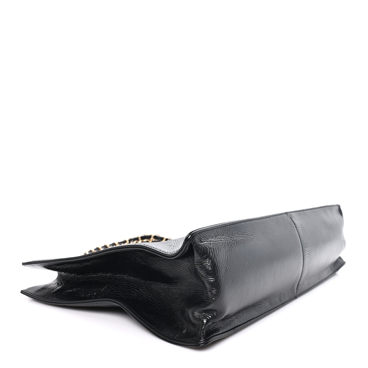 Chanel Glazed Aged Calfskin CC Tote Black 4 of 10