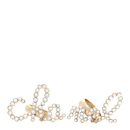 Chanel Crystal Pearl Cha-Nel Rings Set Gold 1 of 6