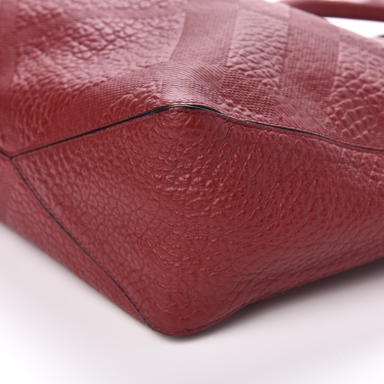 Burberry Heritage Grain Check Embossed Medium Dewsbury Tote Military Red 13 of 14