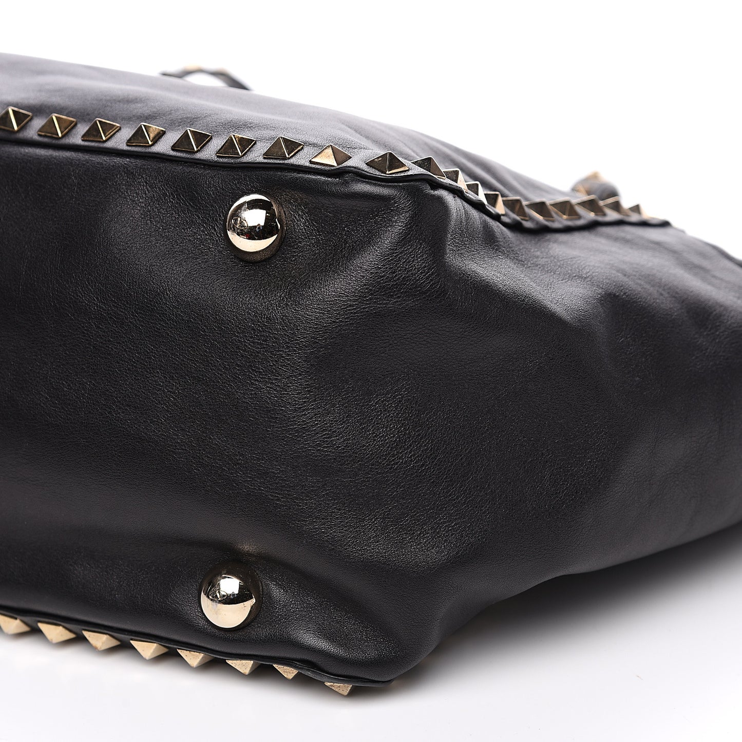 Vitello Medium Rockstud Tote Black