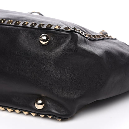 Valentino Garavani Vitello Medium Rockstud Tote Black 10 of 14