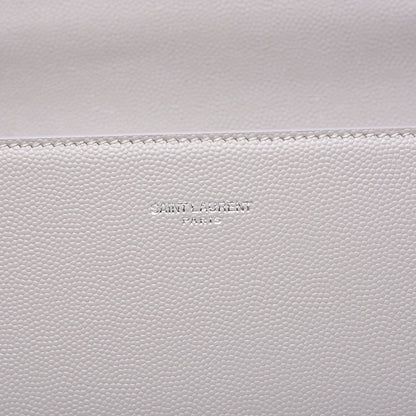 Saint Laurent Grain de Poudre Medium Classic Monogram Cassandra Top Handle Granite 7 of 9