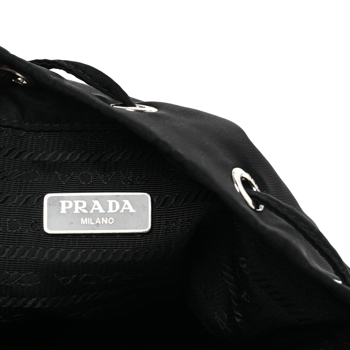 Nylon Vela Drawstring Wristlet Pouch Black