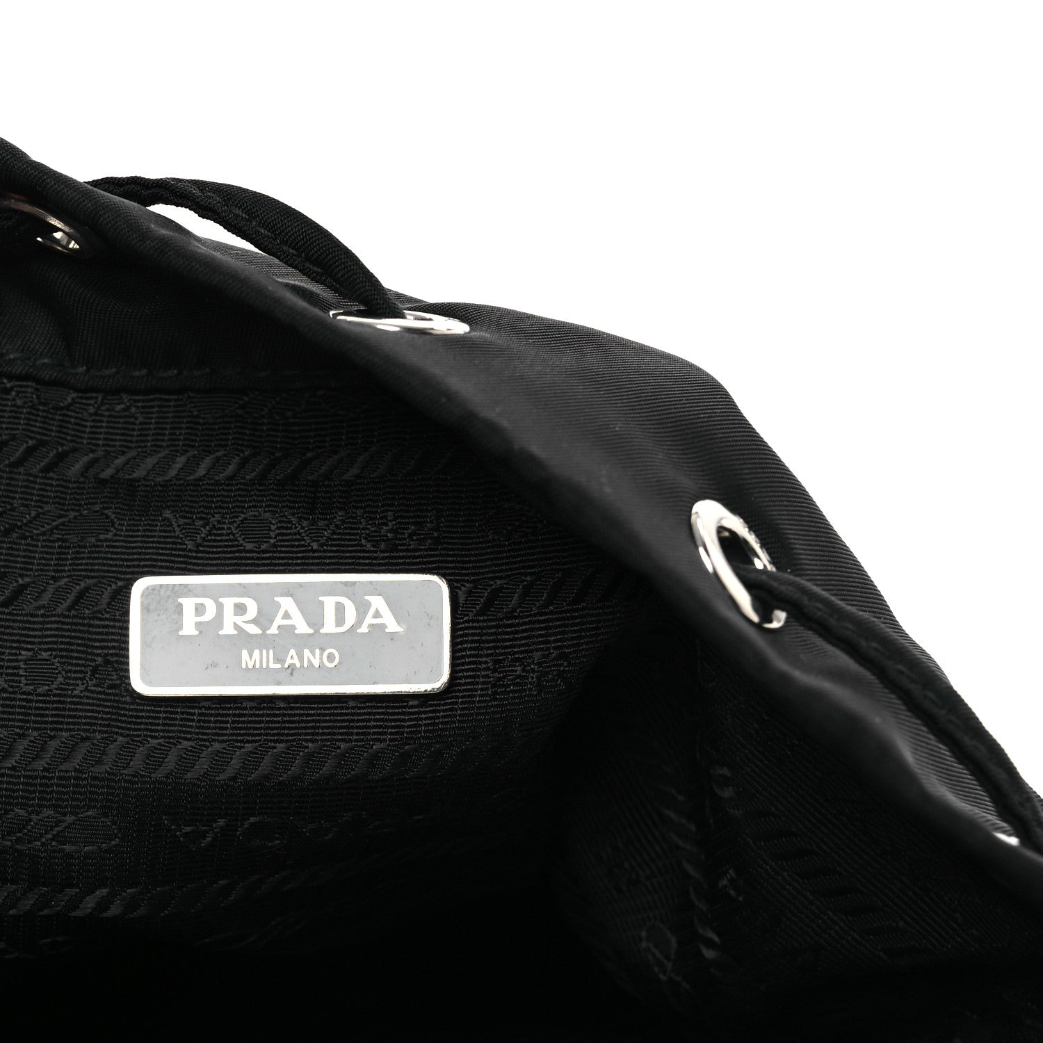 Prada Nylon Vela Drawstring Wristlet Pouch Black 6 of 11
