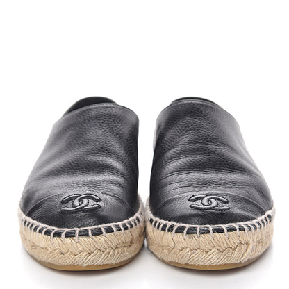 Chanel Grained Calfskin CC Espadrilles 38 Black 2 of 10
