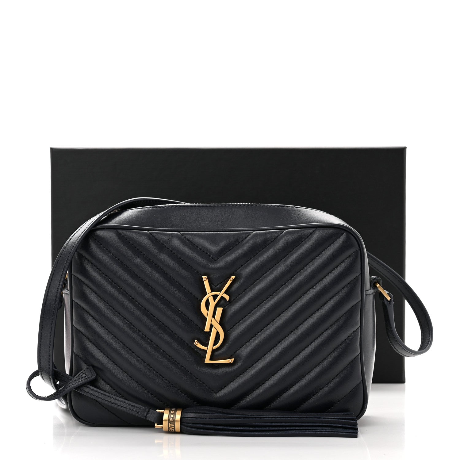 Saint Laurent Calfskin Matelasse Monogram Lou Camera Bag Deep Marine 12 of 12