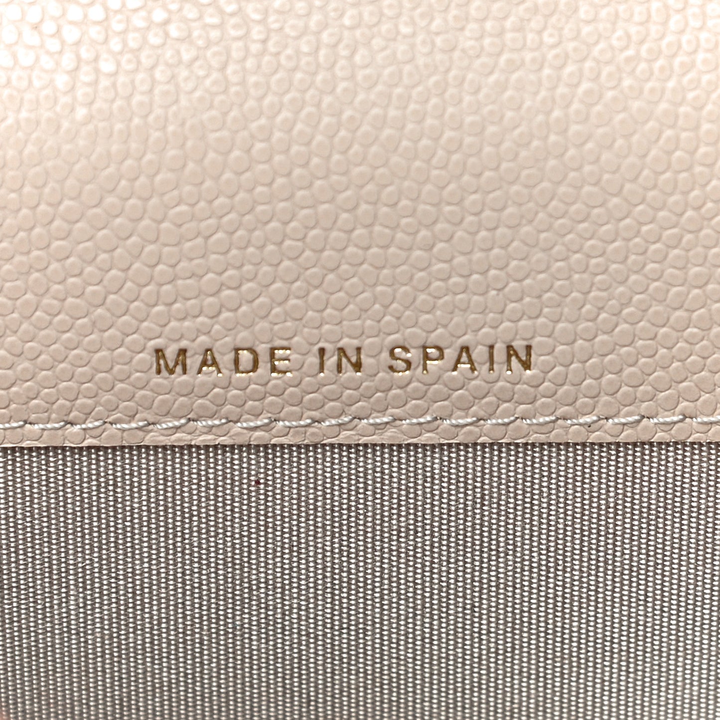 Caviar Pearl Quilted Coco Candy Flap Card Holder Beige
