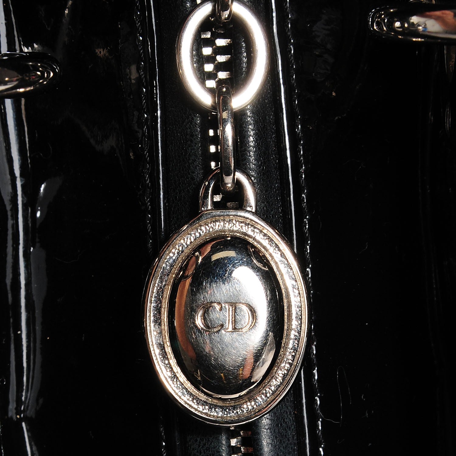 Christian Dior Patent Cannage Medium Lady Dior Black 9 of 9