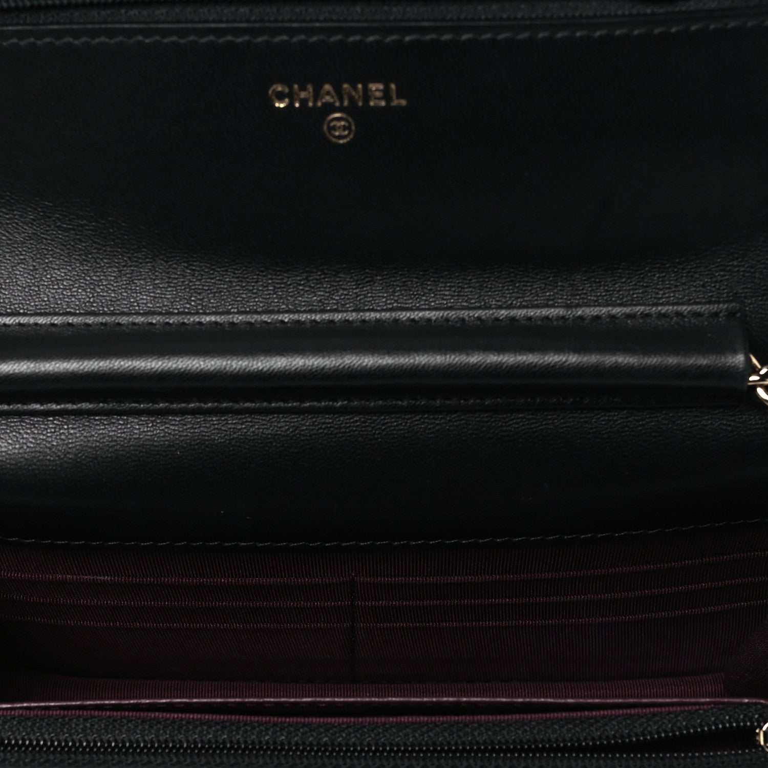 Chanel Lambskin Chevron Quilted Wallet On Chain WOC Black 5 of 10