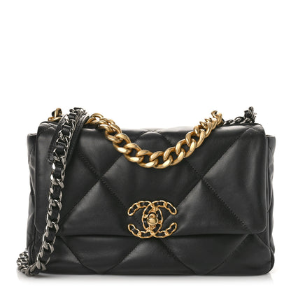 Chanel Goatskin Quilted Medium Chanel 19 Flap Black 1 of 10
