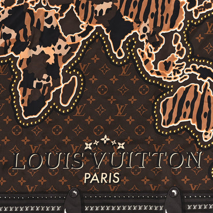 Louis Vuitton Silk Monogram LV World Square Scarf Brown 2 of 4