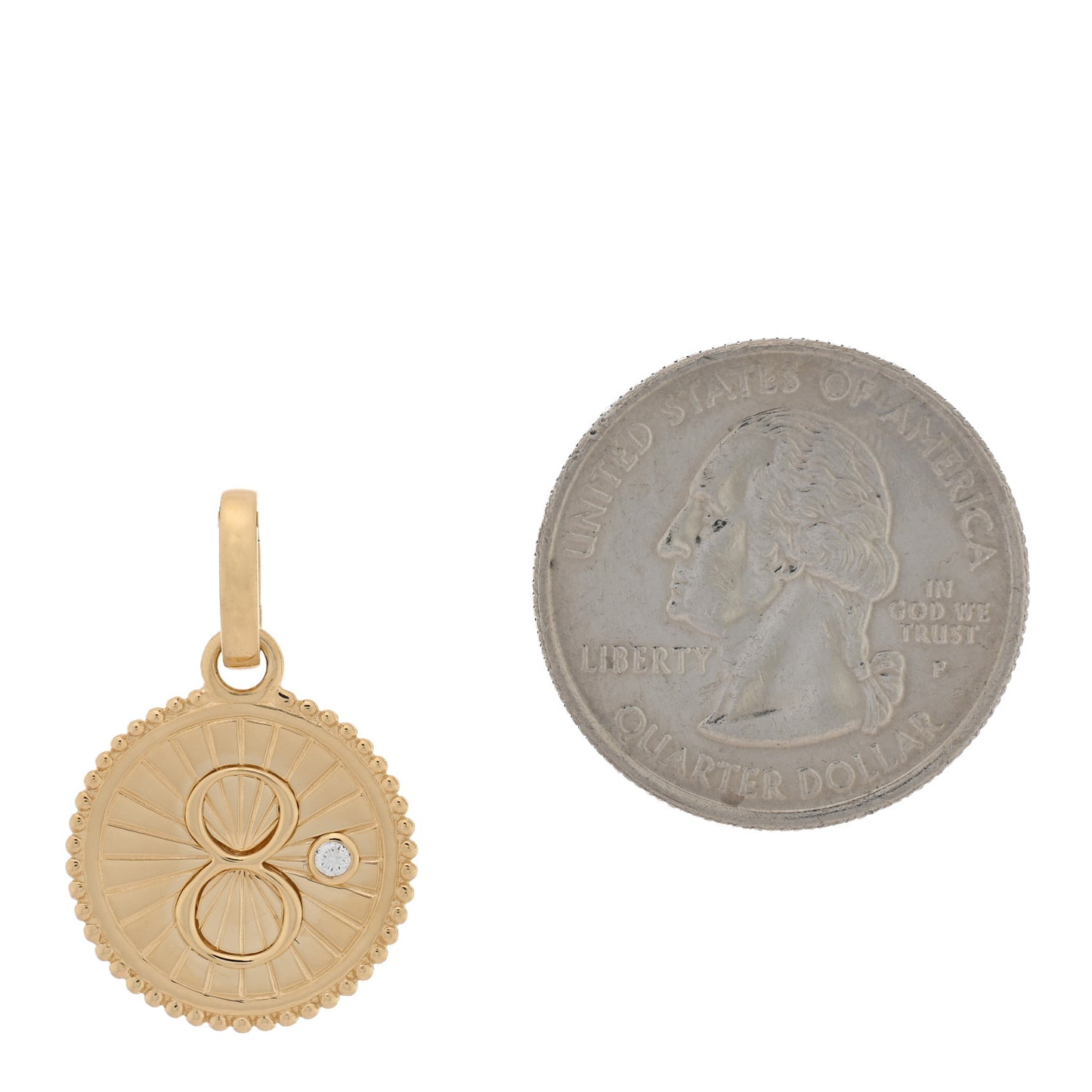 18K Yellow Gold Diamond Medium Karma Medallion Pendant