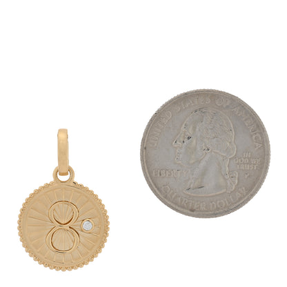 Foundrae 18K Yellow Gold Diamond Medium Karma Medallion Pendant 2 of 3
