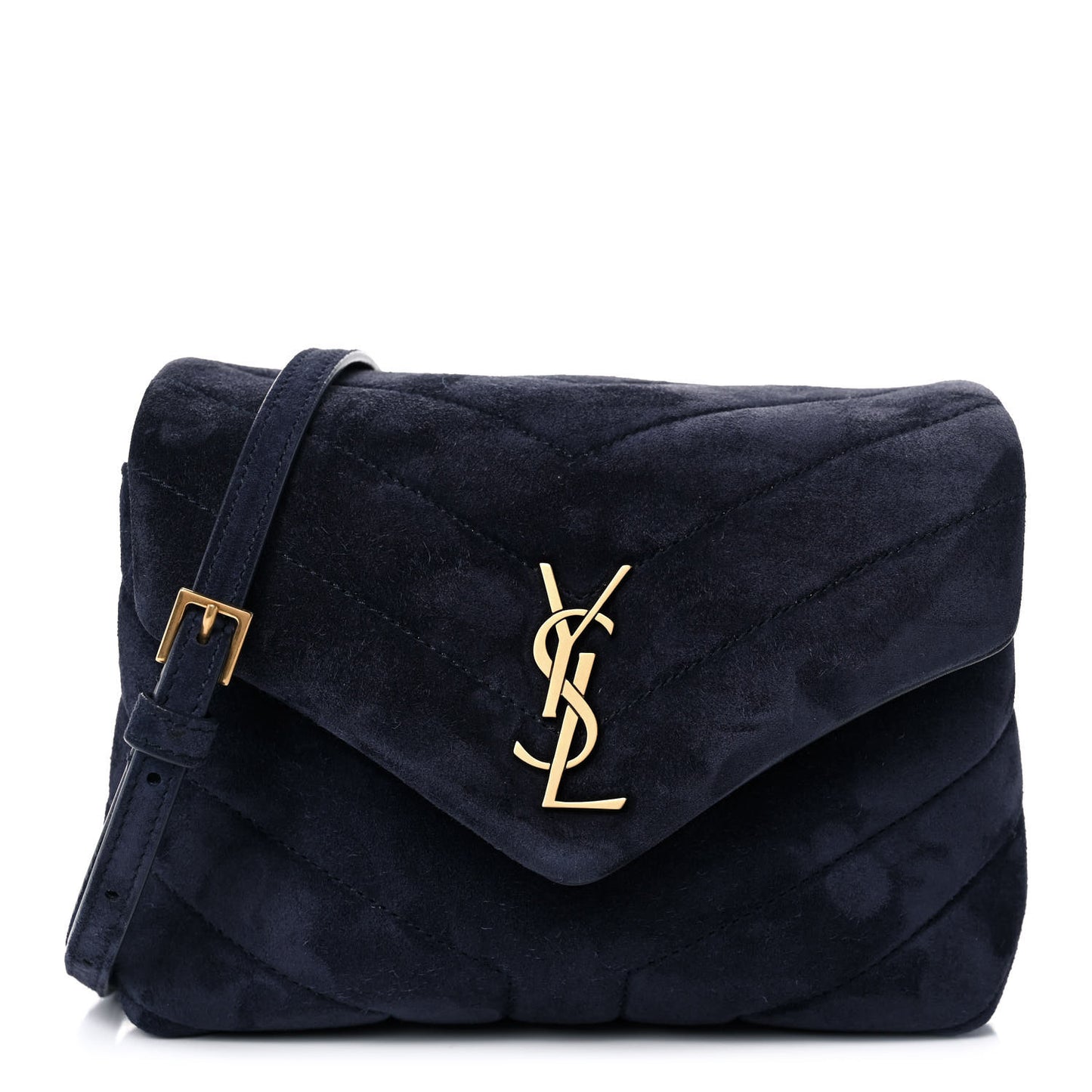 Suede Toy Loulou Shoulder Bag Deep Marine