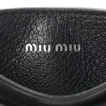 Miu Miu Goatskin Madras Crystal Card Holder Fringe Crossbody Black 6 of 10